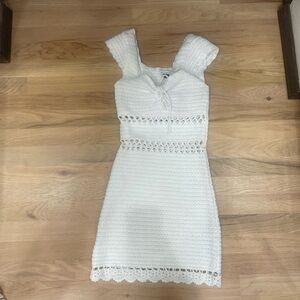 Elegant White Crochet Dress